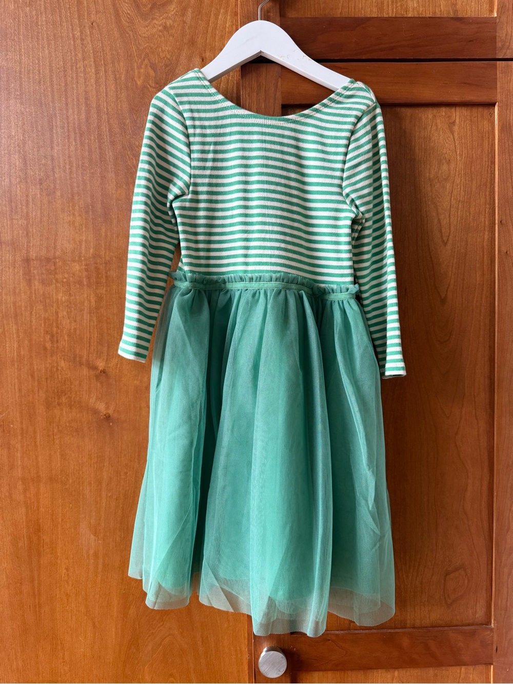 Mini Boden Green Striped Bodice Tulle Dress